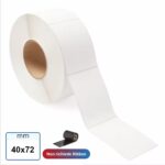 Etichetta TERMICA 40x72 mm bianca in rotolo da 700 etichette con adesivo permanente