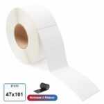 47x101 mm Etichetta VELLUM trasferimento termico adesive neutre in rotolo 500 pz