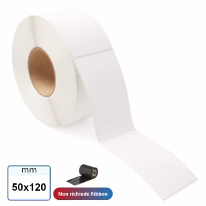Etichetta 50x120 mm TERMICA TOP adesiva bianca stampabile 500 pz