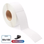 Etichetta VELLUM 50x150 mm carta adesiva bianca a trasferimento termico in rotolo