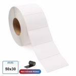 Etichette TERMICHE 50x30 mm TOP adesivo REMOVIBILE in rotoli carta termica bianca