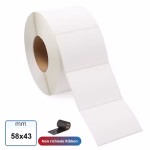 Etichette 58x43 mm TERMICHE bianca adesive stampabili in rotolo da 1000 pz