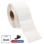 Etichette 58x43 mm TERMICHE bianca adesive stampabili in rotolo da 1000 pz