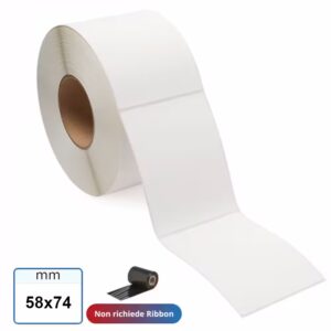 58x74 mm Rotolo etichette Termiche adesive bianche stampabili 620 pz