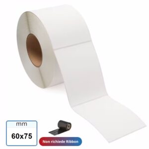 60x75 mm Rotolo etichette TERMICHE adesive bianco per bilance elettroniche