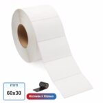 Etichette Vellum 60x30 mm a trasferimento termico con adesivo permanente