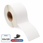 Etichette 63x120 mm TERMICHE adesive neutre stampabili in rotoli da 1000 pz