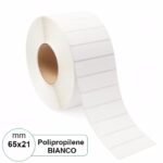 Etichetta 65×21 mm PPL (Polipropilene) Bianca adesiva in rotolo stampabili da 2500pz