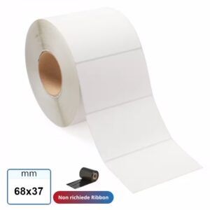 Etichetta TERMICA 68x37 mm adesiva bianca stampabili in rotolo da 1500 pz