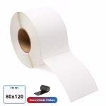 Etichetta 80X120 mm TERMICA adesiva bianca stampabili in bobina da 500 pz