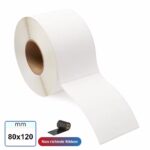 Etichetta TERMICA 80X120 mm adesiva bianca stampabili in bobina da 500 pz