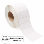 Etichetta 90x35 mm PPL polipropilene bianca stampabili a trasferimento termico