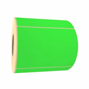 Etichetta 100x70 mm VERDE fluorescente adesiva in rotolo da 700 pz