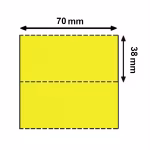 Cartellino 70x38 mm in CARTONCINO TERMICO GIALLO in rotolo per frontalini e cartellini