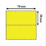 Cartellino 70x38 mm in CARTONCINO VELLUM GIALLO in rotolo per frontalini e cartellini