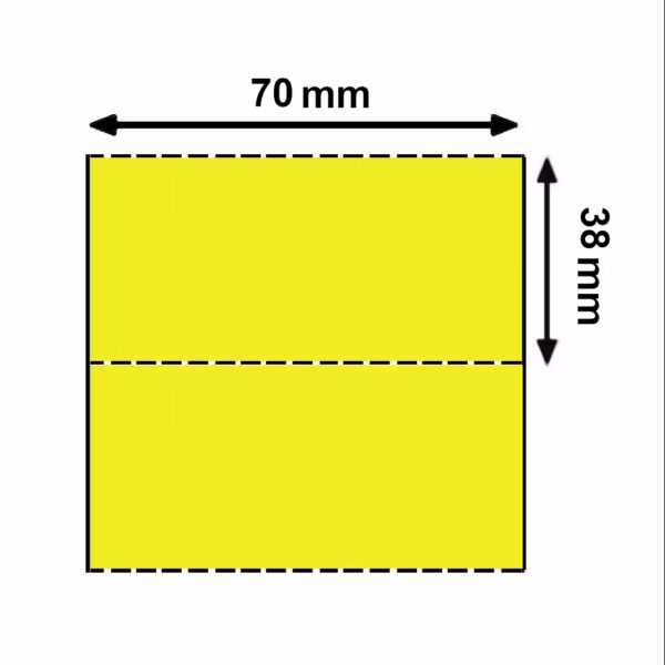 Cartellino 70x38 mm in CARTONCINO VELLUM GIALLO in rotolo per frontalini e cartellini