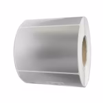 Etichetta 100x100 mm POLIESTERE ARGENTO in rotolo stampabile a trasferimento termico
