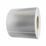 Etichetta 100x100 mm POLIESTERE ARGENTO in rotolo stampabile a trasferimento termico