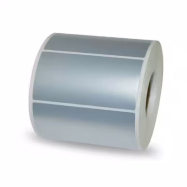 Etichetta 100x80 mm POLIESTERE ARGENTO in rotolo stampabili a trasferimento termico