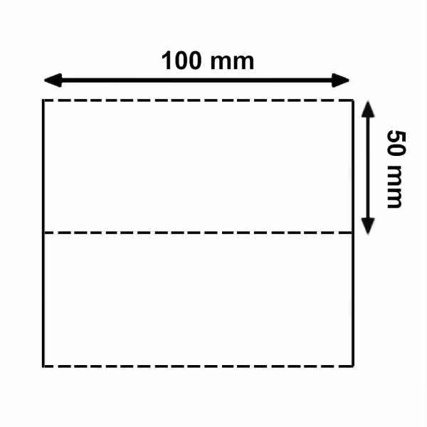 Etichetta 100x50 mm Cartoncino Termico diretto per frontalini e cartellini con strappo facilitato