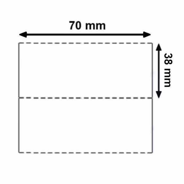 Etichetta 70x38 mm in Cartoncino Termico diretto per frontalini e cartellini