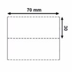 Etichetta 70x30 mm in Cartoncino Termico diretto per frontalini e cartellini con strappo facilitato