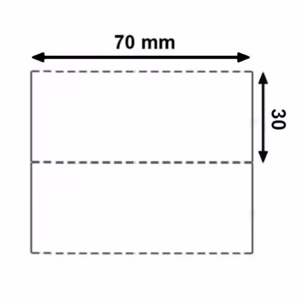 Etichetta 70x30 mm in Cartoncino Termico diretto per frontalini e cartellini con strappo facilitato