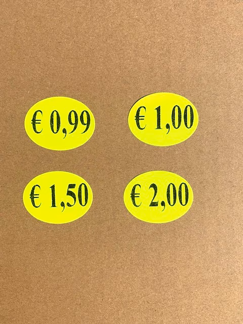 Etichetta 37x28 mm fluorescente giallo con stampa personalizzata 600 pz