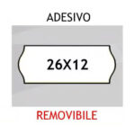 Etichette per prezzatrici 26x12 mm BIANCO sagomato con adesivo Removibile