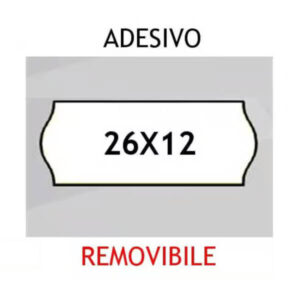 Etichette per prezzatrici 26x12 mm BIANCO sagomato con adesivo Removibile
