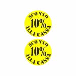 Etichetta tonda diametro 35 mm fluorescente giallo con stampa 10% sconto 1000 pz