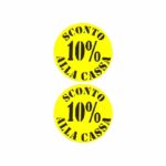 Etichetta tonda diametro 35 mm fluorescente giallo con stampa 10% sconto 1000 pz