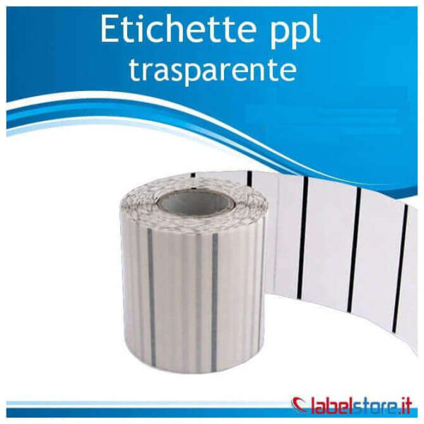 80x80 mm Etichette polipropilene PPL TRASPARENTE adesive stampabili in bobina