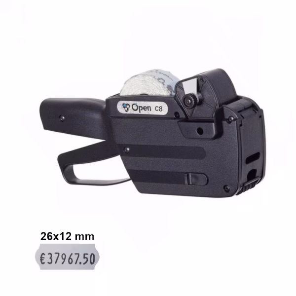 Prezzatrice Open C8 per etichette 26x12 con 1 linea di stampa a 8 cifre
