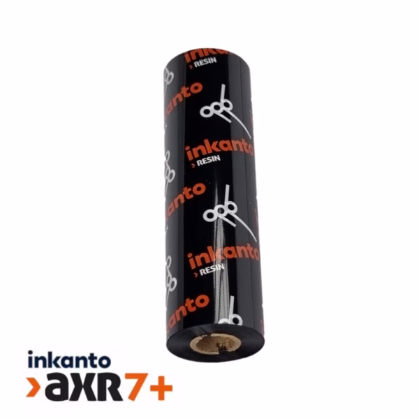Ribbon 110x74 Mt RESINA AXR7+ INKANTO nero per stampa a trasferimento termico
